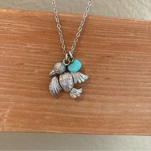 NECKLACE Bird Raven with Turquoise